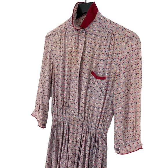 Vintage DÉPÈCHE MODE Crée á Paris Floral Pleated Dress Made in USA - Picture 5 of 16